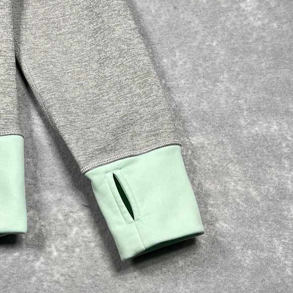 Nike Gray Green Hooded Sweatshirt Athletic Hooded Pockets Drawstring Size: M - Picture 4 of 15